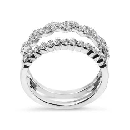 14k White Gold 1/2 Cttw Diamond Enhancer Wrap Ring Guard ( I-J Color, I2-I3 Clarity)